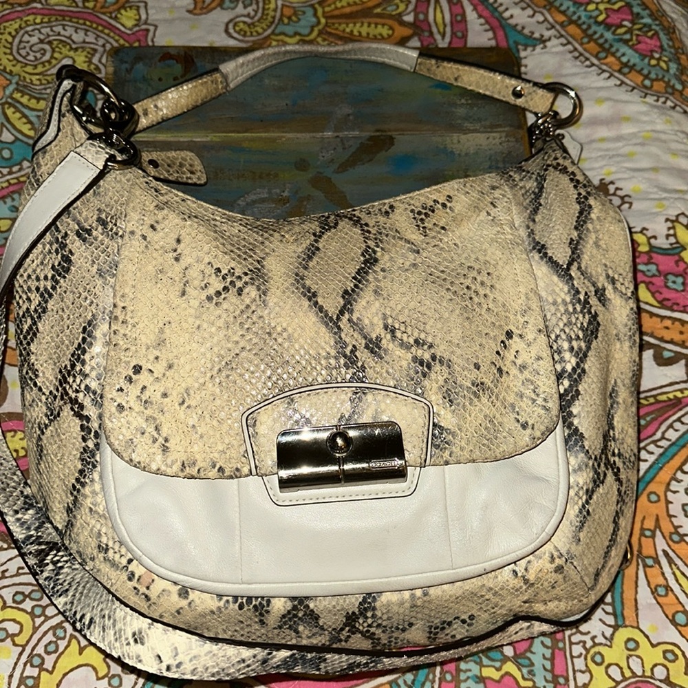 Coach Kristin Leather Python Embossed Convertible… - image 1